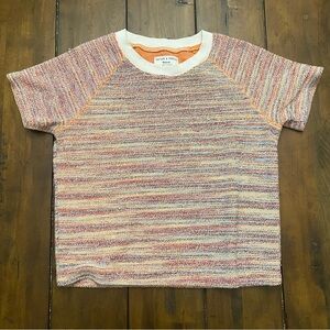 Madewell texture & thread colorful knit tweed sweatshirt tee shirt top sz small